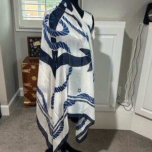 Nautical Blue and White Scarf and cover up